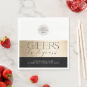 ANNIVERSARY企業のビジエレガントネスブラック金ゴールド スタンダードランチョンナプキン (インサイチュ)