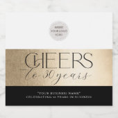 ANNIVERSARY企業のビジエレガントネスブラック金ゴールド スパークリングワインラベル (シングルラベル)