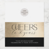 ANNIVERSARY企業のビジエレガントネスブラック金ゴールド ワインラベル (シングルラベル)