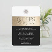 ANNIVERSARY企業のビジエレガントネスブラック金ゴールド 招待状 (スタンド正面)