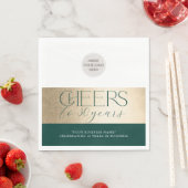 ANNIVERSARY企業のビジネスエレガントのグリーン金ゴールド スタンダードランチョンナプキン (インサイチュ)