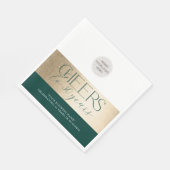 ANNIVERSARY企業のビジネスエレガントのグリーン金ゴールド スタンダードランチョンナプキン (角)