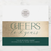 ANNIVERSARY企業のビジネスエレガントのグリーン金ゴールド スパークリングワインラベル (シングルラベル)