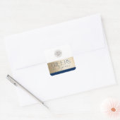 ANNIVERSARY企業の事務エレガント海軍金ゴールド スクエアシール (封筒)