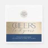 ANNIVERSARY企業の事務エレガント海軍金ゴールド スタンダードランチョンナプキン (正面)