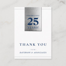 ANNIVERSARY企業の businessホワイト・ネイビー・シルバー 名刺