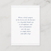 ANNIVERSARY企業の businessホワイト・ネイビー・シルバー 名刺 (裏面)