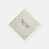 Anniversary抽象芸術アイボリーテクスチャ スタンダードカクテルナプキン (角)