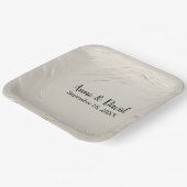 Anniversary抽象芸術アイボリーテクスチャ ペーパープレート (傾斜あり)