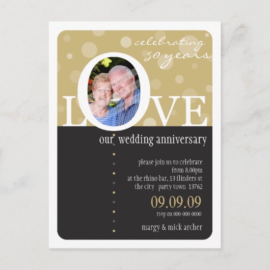 ANNIVERSARY招待状:: LOVEbubbles 1 インビテーションポストカード (正面)