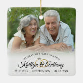 Anniversary エレガント 2 Photo Writhl Script セラミックオーナメント (裏面)