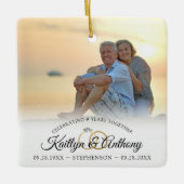 Anniversary エレガント 2 Photo Writhl Script セラミックオーナメント (正面)