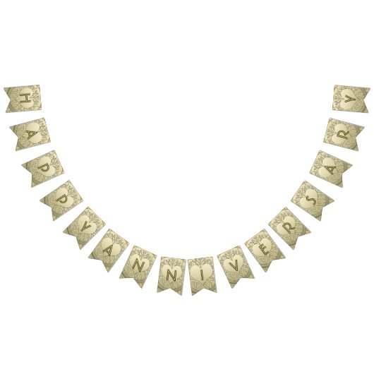 ☆ANNIVERSARY☆金ゴールドハートグリッター バンティングフラッグ (全)