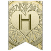 ☆ANNIVERSARY☆金ゴールドハートグリッター バンティングフラッグ (第1の旗)