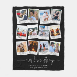 Anniversary 12 Photo Snapshot Frame OUR LOVE STORY フリースブランケット