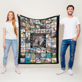 Anniversary 55 Photo Collage 統一された SINCE フリースブランケット