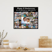 Anniversary 59 Photo Collage紙吹雪 パーソナライズされた ポスター (キッチン)