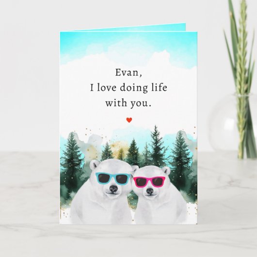 Anniversary Bears With Cool Shades Card カード (正面)