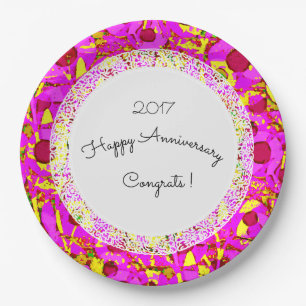 Anniversary_Birthday_Mod+Floral_Lace-Template ペーパープレート