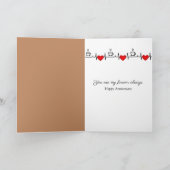 Anniversary Breakfast Brown Eggs In Egg Cups カード (内部)