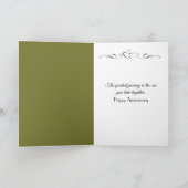 Anniversary Bunnies Smelling a Yellow Sunflower カード (内部)