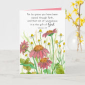 Anniversary Cancer Survivor Scripture Ephesians  カード (黄色い花)