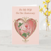 Anniversary Card for Wife -アンティークバラ カード (黄色い花)