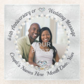 Anniversary Coasters結婚、Photo Coasters ガラスコースター (正面)