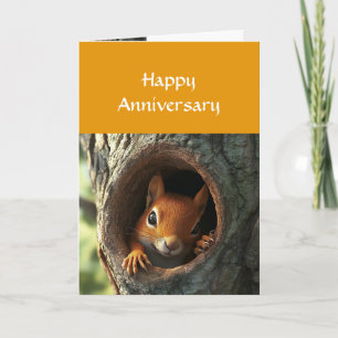 Anniversary CuteおもしろいナッツAbout You Squirrel カード