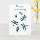Anniversary Dragonfly Art カード (黄色い花)