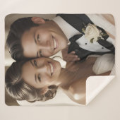 Anniversary Gift Sherpa Blanket Wedding Photo Wife シェルパブランケット (正面(横))