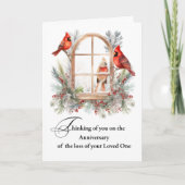 Anniversary of Loss of Loved One Winter Cardinal カード (正面)