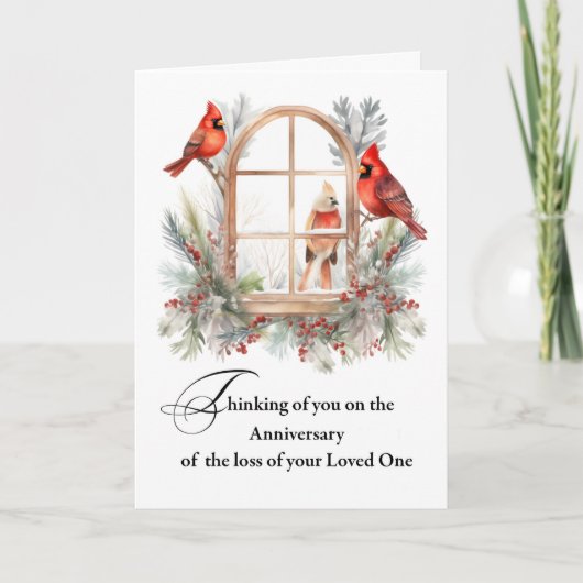 Anniversary of Loss of Loved One Winter Cardinal カード (正面)