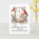 Anniversary of Loss of Loved One Winter Cardinal カード (黄色い花)