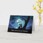 Anniversary on Christmas with Couple in Moonlight カード (黄色い花)