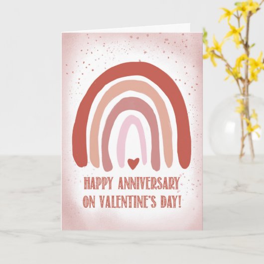 Anniversary on Valentines Day Hand 絵を描 Soft カード (黄色い花)