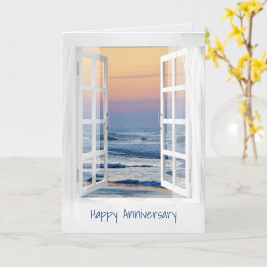 Anniversary Open Ocean Window カード (黄色い花)