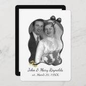 Anniversary Party Bow and Ribbon Frame On White 招待状 (正面/裏面)