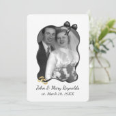 Anniversary Party Bow and Ribbon Frame On White 招待状 (スタンド正面)