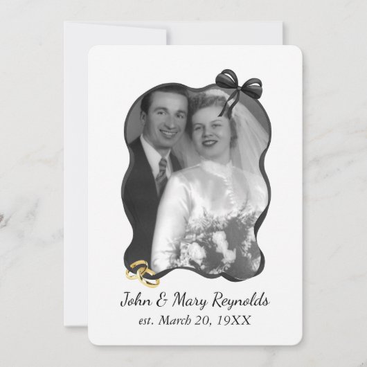 Anniversary Party Bow and Ribbon Frame On White 招待状 (正面)