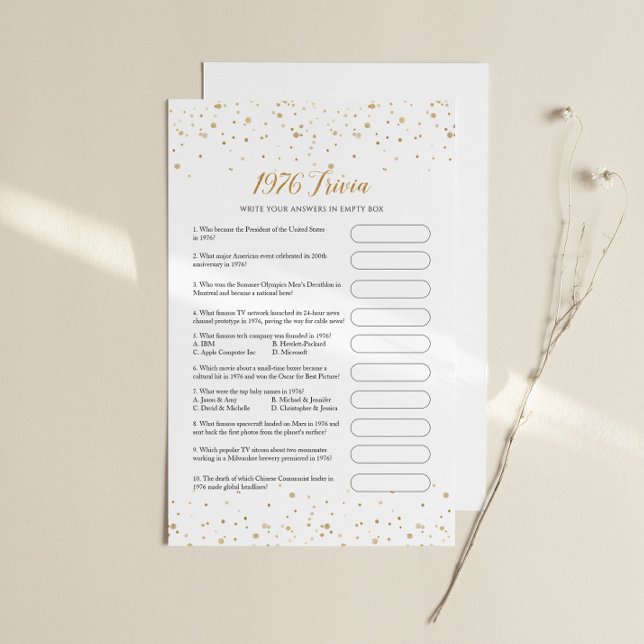 Anniversary Party Game 1976 Trivia - GAC37h (Anniversary Game 1976 Trivia)