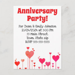 Anniversary party invitations インビテーションポストカード