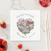 Anniversary Partyware、フローラハートカスタマイズ、 スタンダードランチョンナプキン (インサイチュ)