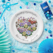 Anniversary Partyware、フローラハートカスタマイズ、 ペーパープレート (パーティー)