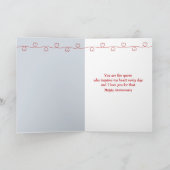 Anniversary Queen of Hearts On White Satin Fabric カード (内部)