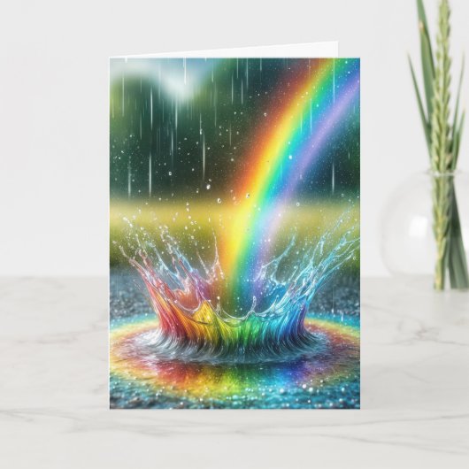 Anniversary Rainbow Splashing In a Puddle カード (正面)