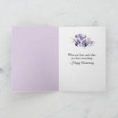 Anniversary Scroll with Lilacs and Hydrangeas  カード (内部)