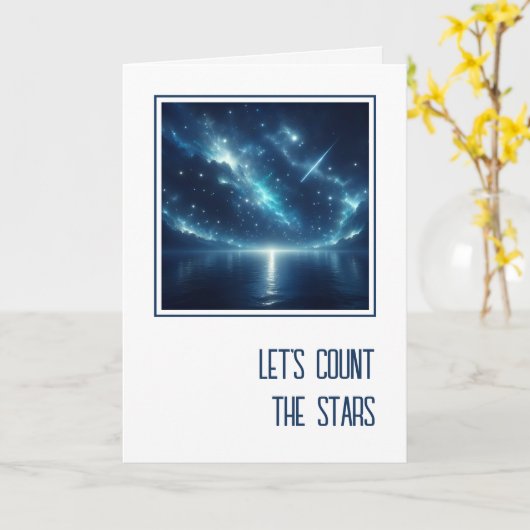 Anniversary Shooting Star Over Water カード (黄色い花)