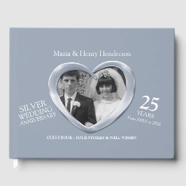 Anniversary Silverの結婚写真ハート25年 ゲストブック