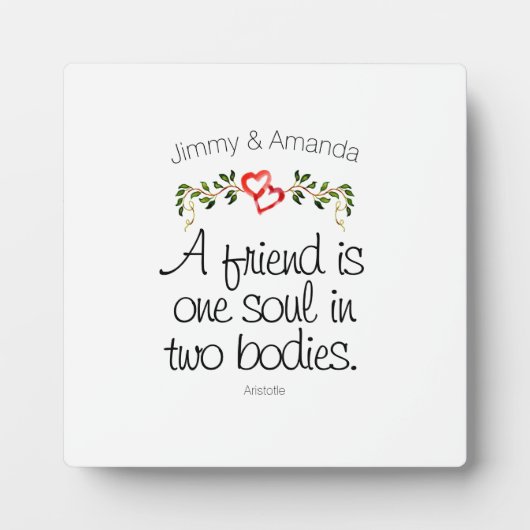 Anniversary Soulmate Inspiration:ハートと葉 フォトプラーク (正面)